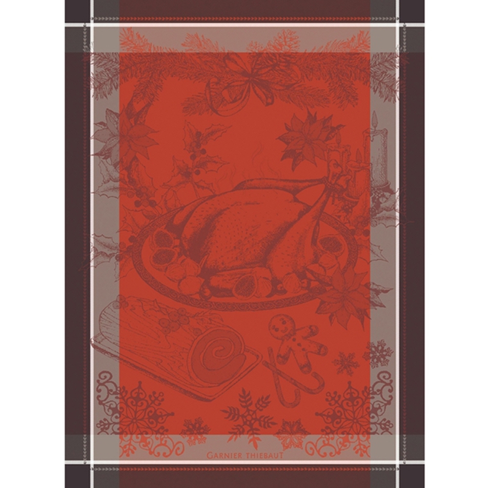 Garnier-Thiebaut Kitchentowel - Dinde de Noel Vermillon